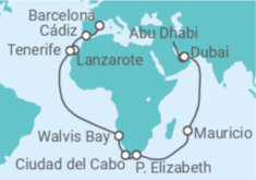 Itinerario del Crucero Desde Abu Dhabi a Barcelona - Costa Cruceros