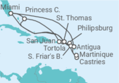 Itinerario del Crucero Aventura por el Caribe - Princess Cruises