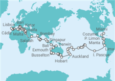 Itinerario del Crucero Vuelta al mundo 2026 - Silversea