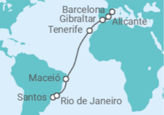 Itinerario del Crucero Desde Santos a Barcelona - MSC Cruceros