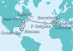 Itinerario del Crucero Desde Nueva York a Barcelona - MSC Cruceros