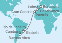 Itinerario del Crucero Desde Buenos Aires a Barcelona - MSC Cruceros