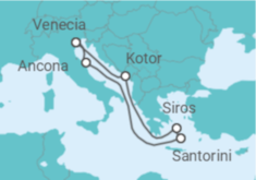 Itinerario del Crucero Góndolas venecianas y maravillas de Grecia TI - MSC Cruceros