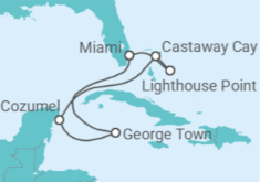 Itinerario del Crucero Méjico e Islas Caimán - Disney Cruise Line