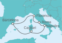 Itinerario del Crucero Mediterráneo occidental - Disney Cruise Line