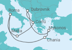 Itinerario del Crucero Grecia, Croacia y Malta - Disney Cruise Line