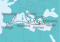 Itinerario del Crucero Italia, Grecia y España - Disney Cruise Line