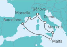 Itinerario del Crucero Grandezas del Mediterráneo - MSC Cruceros