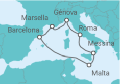 Itinerario del Crucero Italia, Malta, España - MSC Cruceros