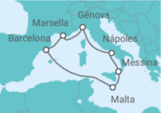 Itinerario del Crucero Grandezas del Mediterráneo - MSC Cruceros