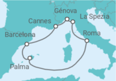 Itinerario del Crucero Italia, España, Francia - MSC Cruceros