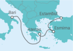 Itinerario del Crucero Grecia y Turquía TI - MSC Cruceros