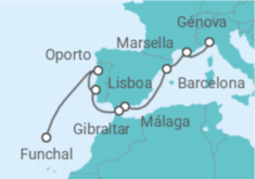 Itinerario del Crucero Francia, España, Portugal - MSC Cruceros