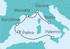 Itinerario del Crucero Italia, Francia, España - Costa Cruceros