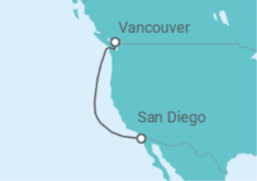 Itinerario del Crucero De San Diego a Vancouver - Disney Cruise Line