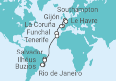 Itinerario del Crucero Desde Southampton a Río de Janeiro - MSC Cruceros