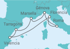 Itinerario del Crucero Francia, España, Italia - MSC Cruceros