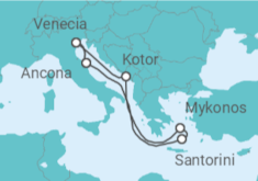 Itinerario del Crucero Italia, Montenegro, Grecia - MSC Cruceros