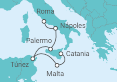 Itinerario del Crucero Italia, Túnez y Malta - Costa Cruceros