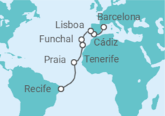 Itinerario del Crucero España, Portugal y Cabo Verde - Costa Cruceros