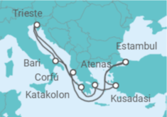 Itinerario del Crucero Grecia, Italia, Turquía - MSC Cruceros