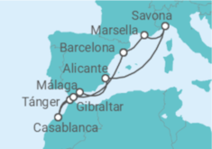 Itinerario del Crucero España, Marruecos, Gibraltar, Francia - Costa Cruceros