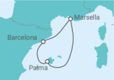 Itinerario del Crucero Francia, España - Royal Caribbean