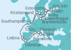 Itinerario del Crucero Explorando Europa: Mediterráneo, Atlántico y Mar Báltico - Princess Cruises