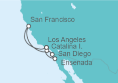 Itinerario del Crucero Costa clásica de California - Princess Cruises