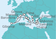 Itinerario del Crucero Lo mejor del Mediterráneo - Princess Cruises