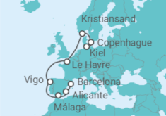Itinerario del Crucero De Kiel a Barcelona - Costa Cruceros