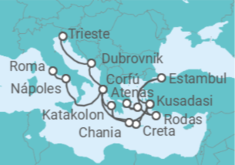 Itinerario del Crucero Mediterráneo y Grecia - Princess Cruises