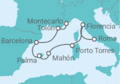 Itinerario del Crucero Baleares y Riviera - Oceania Cruises