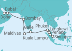 Itinerario del Crucero De minaretes a mandalas - Oceania Cruises