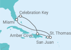 Itinerario del Crucero Caribe oriental  - Carnival Cruise Line