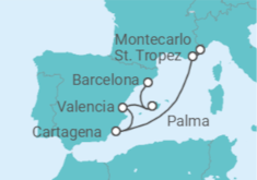 Itinerario del Crucero La ostentación de Mónaco y la Costa Azul - Silversea