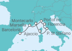 Itinerario del Crucero Romántico litoral y sabores de Italia - Silversea