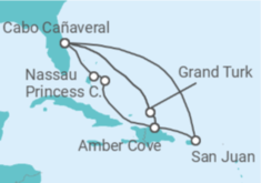 Itinerario del Crucero Aventura de Sol y Mar desde Puerto Cañaveral - Princess Cruises