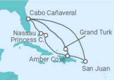 Itinerario del Crucero Aventurero del Caribe Oriental - Princess Cruises