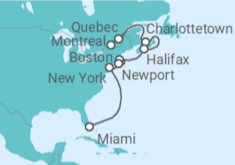 Itinerario del Crucero Desde Montreal hasta las luces de neón de Miami - Silversea
