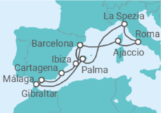 Itinerario del Crucero Italia, Francia, España, Gibraltar - AIDA