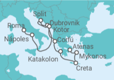 Itinerario del Crucero Mediterráneo con Islas Griegas e Italia - Princess Cruises