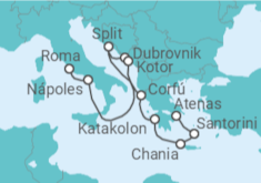 Itinerario del Crucero Mediterráneo con Islas Griegas y Adriático - Princess Cruises
