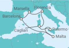 Itinerario del Crucero Italia, Malta, España - MSC Cruceros