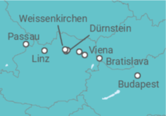 Itinerario del Crucero Leyendas del Danubio desde Budapest hasta Passau - Riverside