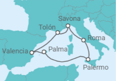 Itinerario del Crucero Historia y belleza natural - Costa Cruceros