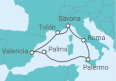 Itinerario del Crucero Historia y belleza natural - Costa Cruceros
