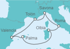 Itinerario del Crucero Historia y belleza natural - Costa Cruceros
