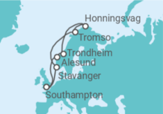 Itinerario del Crucero Noruega - Cunard