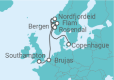 Itinerario del Crucero Bélgica, Noruega - Explora Journeys